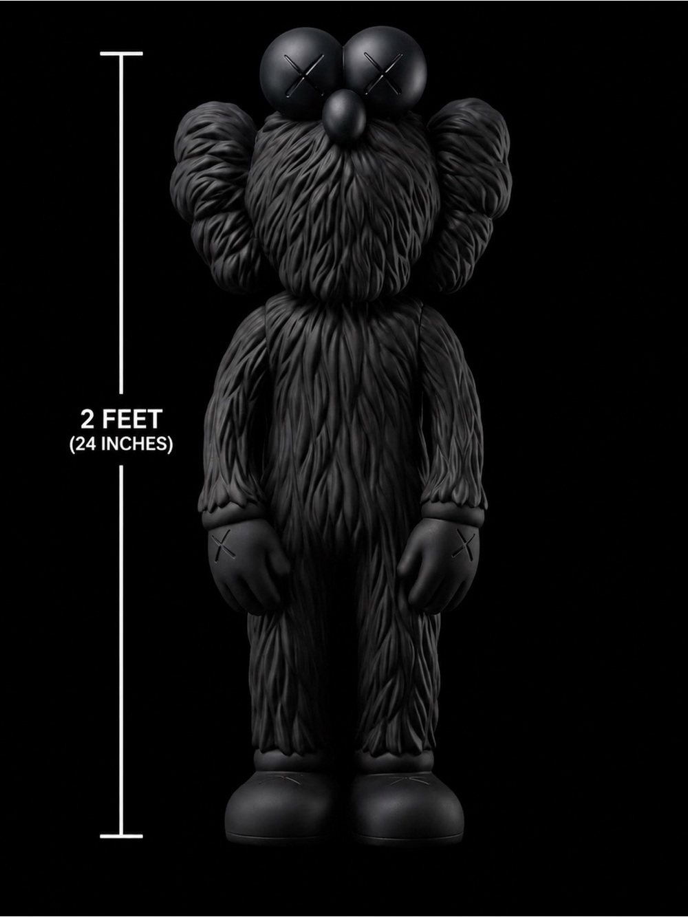 2 FT KAWS Black Companion Textured Vinyl Figure